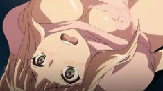 Big breasted anime babe with pink hair gets a messy creampie