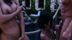 Nancy Vee & Peris Bleau in a threesome pounding her wet twat
