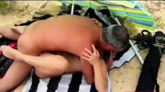 Older Straight Hung Daddy Fucks A Woman On The Beach