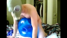 Blue geo balloon humping fuck cum